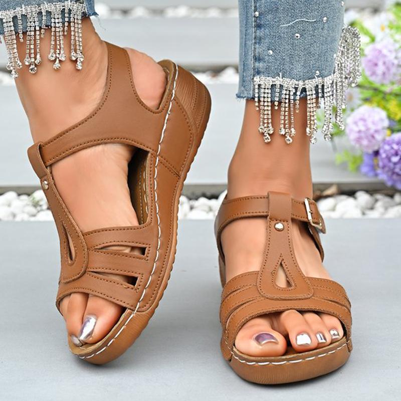 Women's Summer Fashion Wedge Sandals Lightweight Buckle Strap Platform Gladiator Sandals Woman Comfort Non Slip Beach Sandalias