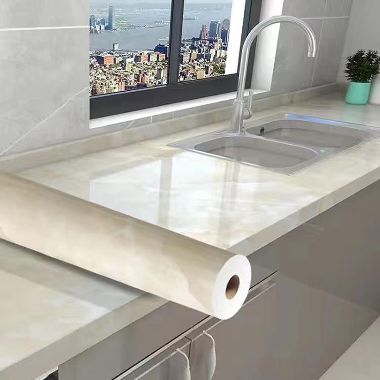 5 M Pearl White DIY Decorative Film PVC Self Adhesive Wall Paper Furniture Renovation Stickers Kitchen Waterproof Oil-proof Marble Wallpaper