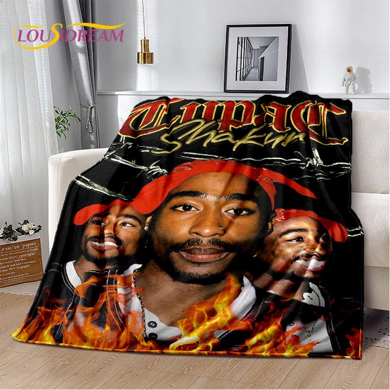 Плед с изображением рэперов Эминема и Тупака 2Pac, Хип-хоп Музыка, Бог Рэпа, Мягкий Плед для Дома, Спальни, Кровати, Дивана, Пикника, Путешествий, Подарок