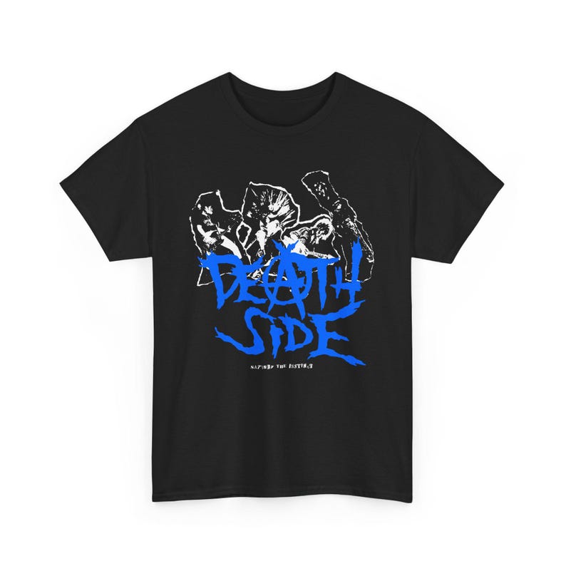 Футболка с принтом Death Side из 100% хлопка, 230 г/м², унисекс, олдскульный японский краст-панк
