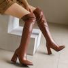 Thigh High Boots Women's Pointed Toe Sexy Slim Long Over The Knee Boot Female Fashion Brown White Black Winter Shoes Big Size 45