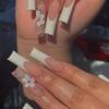 Artificial Nails Long Ballet Nails Wearable Nail Stickers Box Set of 24 Pieces Diamond Style Removable