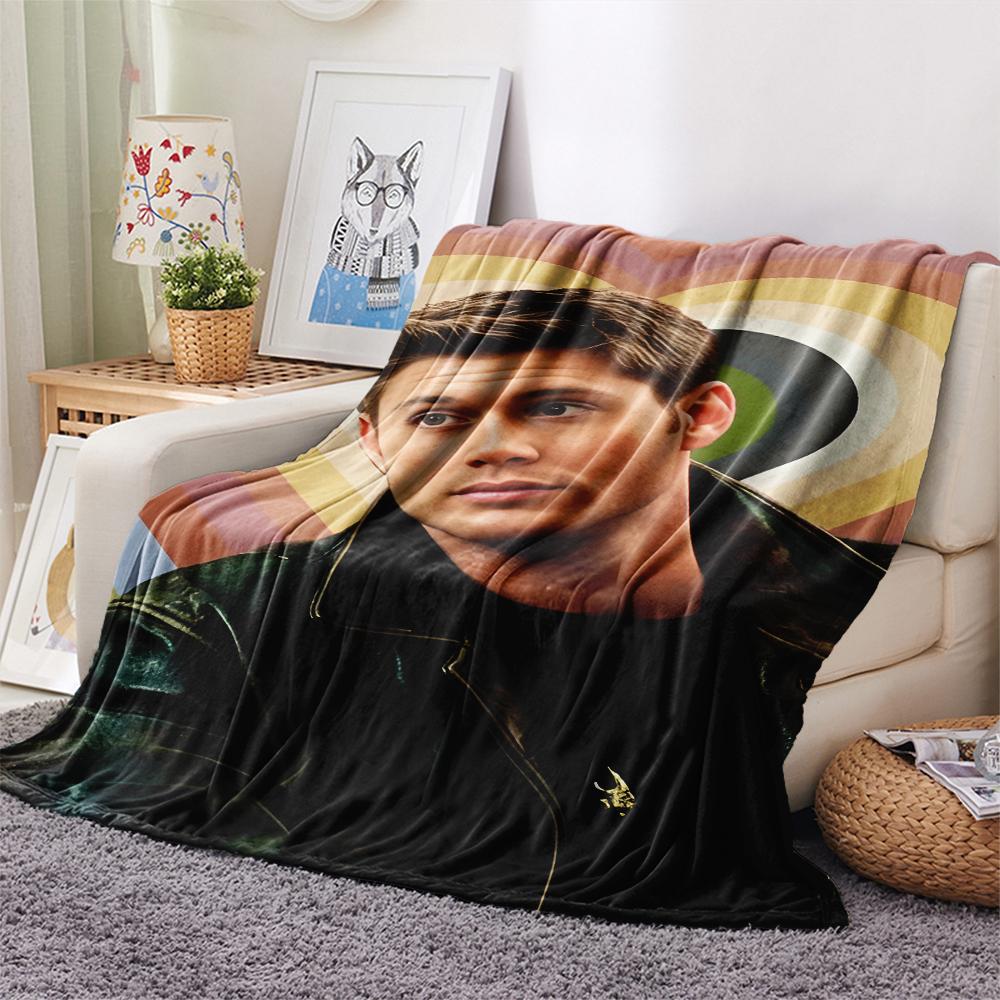 1 шт. Фланелевое одеяло с принтом Дина Винчестера, Высокое качество, Для всех сезонов, Декор для дома, Тепло и уют, Идеально для Рождественских подарков