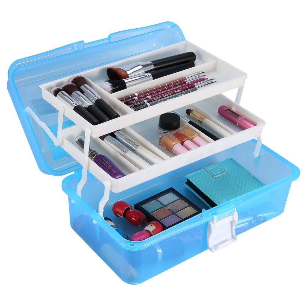Portable Nail Art Storage Box With Handle Buckle Art Supply Organizer For Makeup Nail Decoration