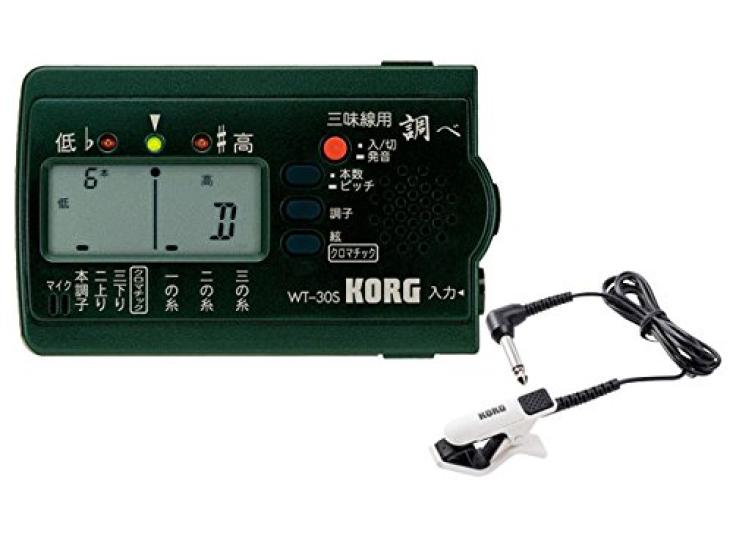 KORG Shamisen Tuner Contact Microphone Set WT-30S + CM-300-WHBK