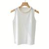 Summer Spring Women's Short Vest Sweet Sleeveless Top Elegant Knitted Vest Top  Lady