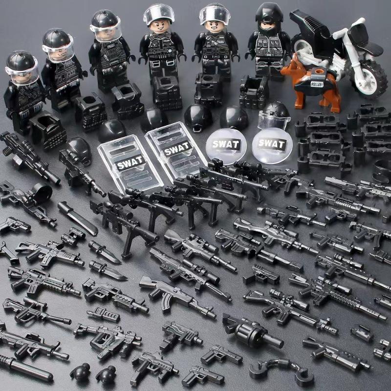 Конструктор Военные Минифигурки Полиция Спецназ Минифигурки Сборные Игрушки Годовалый Мальчик День Рождения Модель