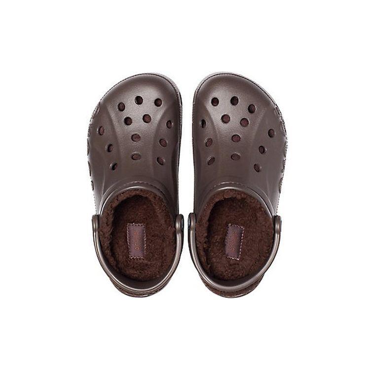 Crocs Baya EVA Легкие Клоги с круглым носком и теплой хлопковой подкладкой Унисекс Клоги Коричневый 205969-22Z