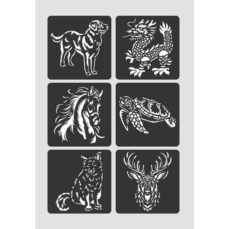 6 шт./набор цветочных трафаретов-бабочек для настенного скрапбукинга, небольшой креативный дизайн, декор своими руками, трафареты для живописи и декора