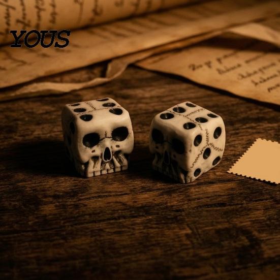 Ручной Легкий Кубик Череп для Взрослых, Готический Полиэдральный 6-гранный Кубик из Смолы, Прочный, Развлечения, Сувениры для Хэллоуина, Персонализированный Декор