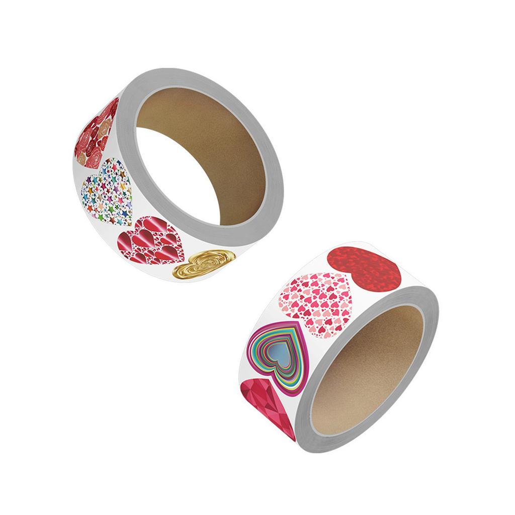 1 Roll Valentine Love Heart Sticker Scrapbooking Adhesive Sparkling Sticker For Gift And Letters Wrapping and Crafting