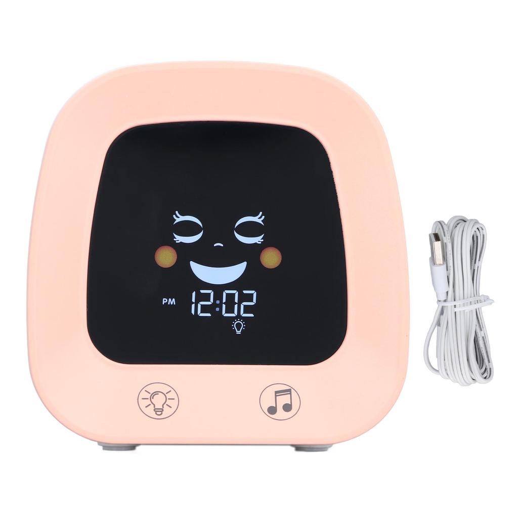 Детский мультяшный будильник с нежной музыкой, ночник, успокаивающий настроение, цифровые часы для обучения сну, синий