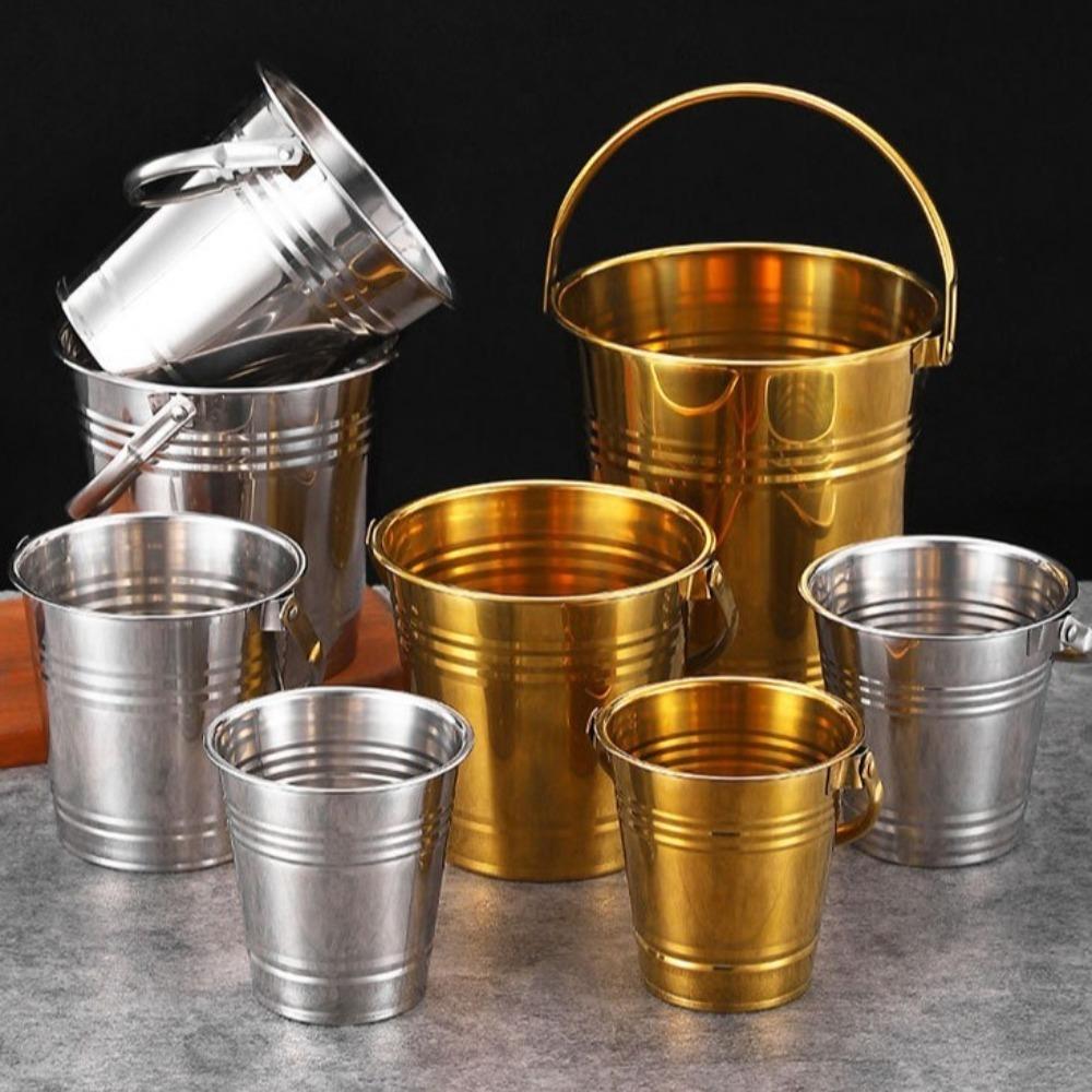 with Handles Mini Metal Buckets Multifunctional Beer Bucket Wine Set Seafood Bucket Party