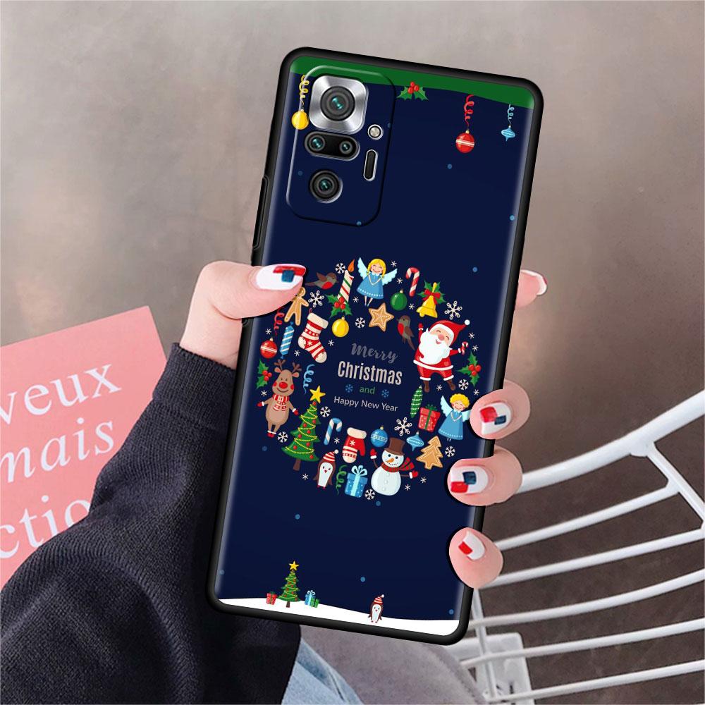 Чехол для Xiaomi Redmi Note 10 9 11 Pro, мягкий чехол для телефона 10S 9S K40 8 9A 9C 9T 7 10C 8T, силиконовый чехол с Рождеством и снегом