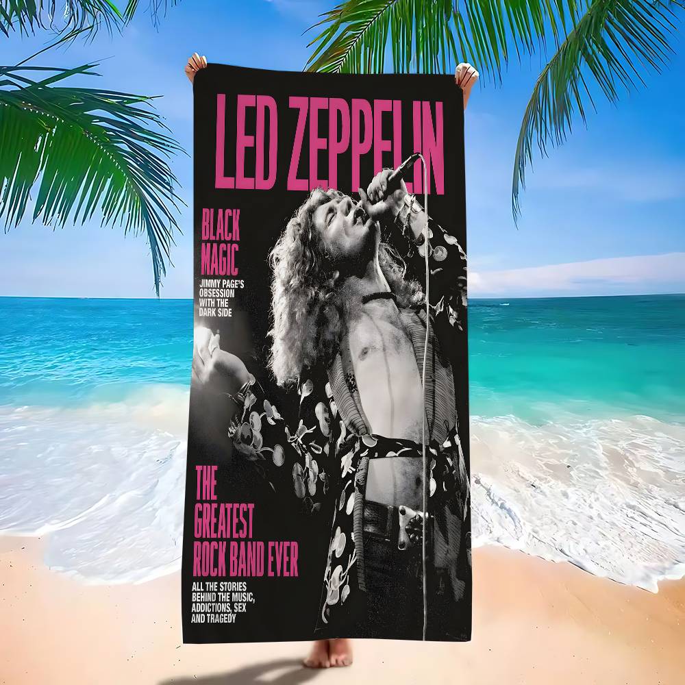 Полотенца L-Led Z-Zeppelin Большие из микрофибры Пляжные Быстросохнущие Песочные Для бассейна Для путешествий Плавание Бассейн Йога