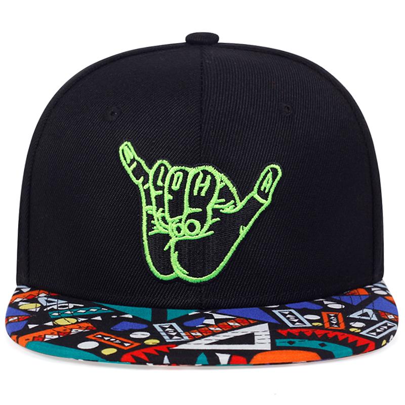 Бейсболки с вышивкой на пальцах, черные поворотные кепки, кружевные кепки с прямыми полями, уличные шляпы в стиле хип-хоп, шляпы Snapback