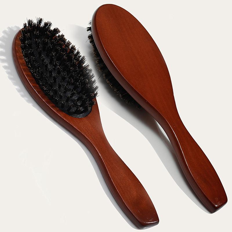 Расческа для бороды из щетины кабана, расческа с воздушной подушкой, деревянная ручка, щетка для чистки, парикмахерские унисекс, антистатические инструменты для укладки волос, салон