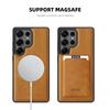 For Samsung Galaxy S25 Ultra Case Compatible with MagSafe Leather Back Phone Cover