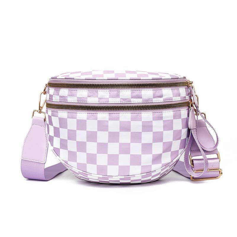 Single Shoulder Bag for Women, Casual, Fashionable, Versatile, Large Capacity Shell Bag, Waterproof Bag, Checkered Crossbody Bag
