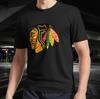 Логотип Blackhawks Активная футболка Смешной размер Мода Американская футболка