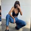 Женские джинсы с прямыми штанинами, джинсовая нижняя часть, Harajuku, длинные мешковатые джинсы с высокой талией, осенние брюки