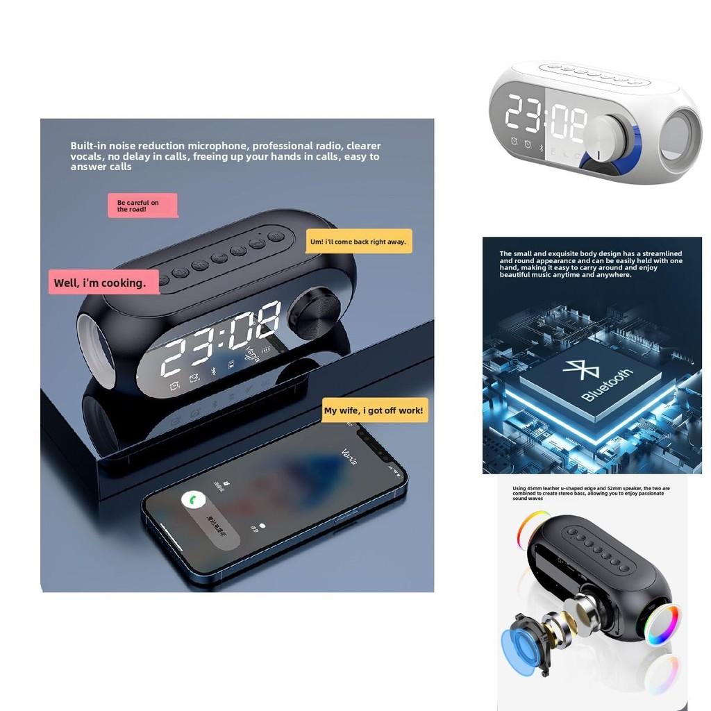 Портативная Bluetooth-колонка-часы RGB с басами и FM-радио для дома, улицы, фитнеса