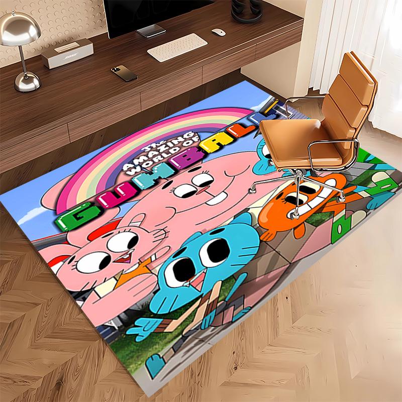 1pc The Amazing World of Gumball1 Print Area Rug - Soft, Washable Non-Slip Indoor Mat, Living Room, Home Office Decorative Rug,Office Decorative