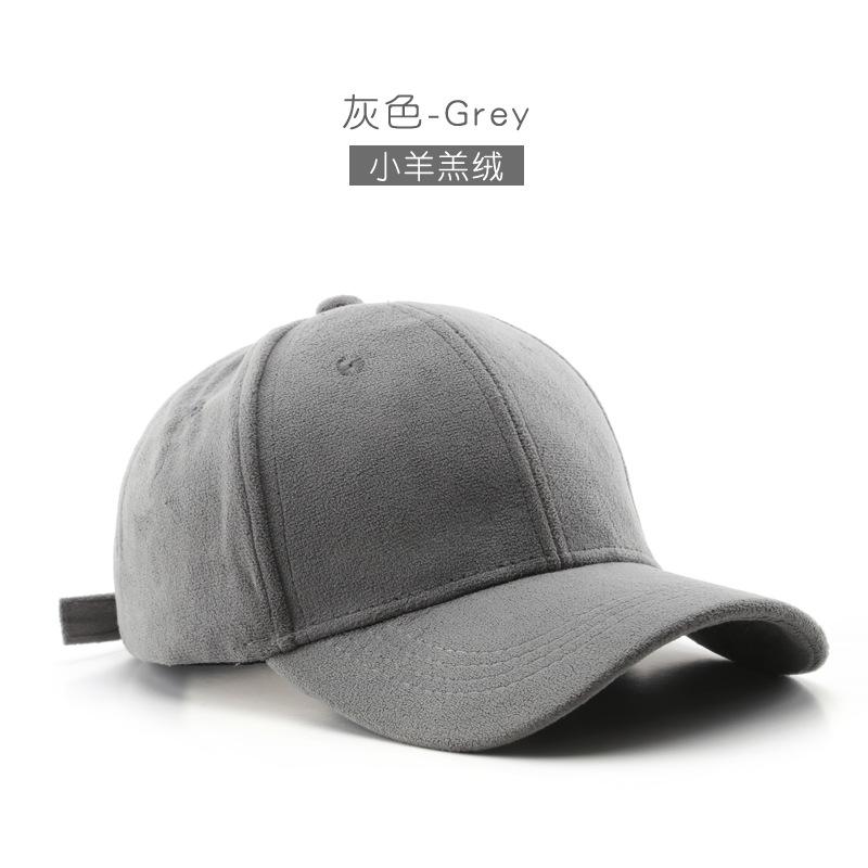 Шапка женская японская корейская версия зимняя теплая из овечьей шерсти однотонная кепка-таблетка для улицы спортивная модная мужская бейсболка