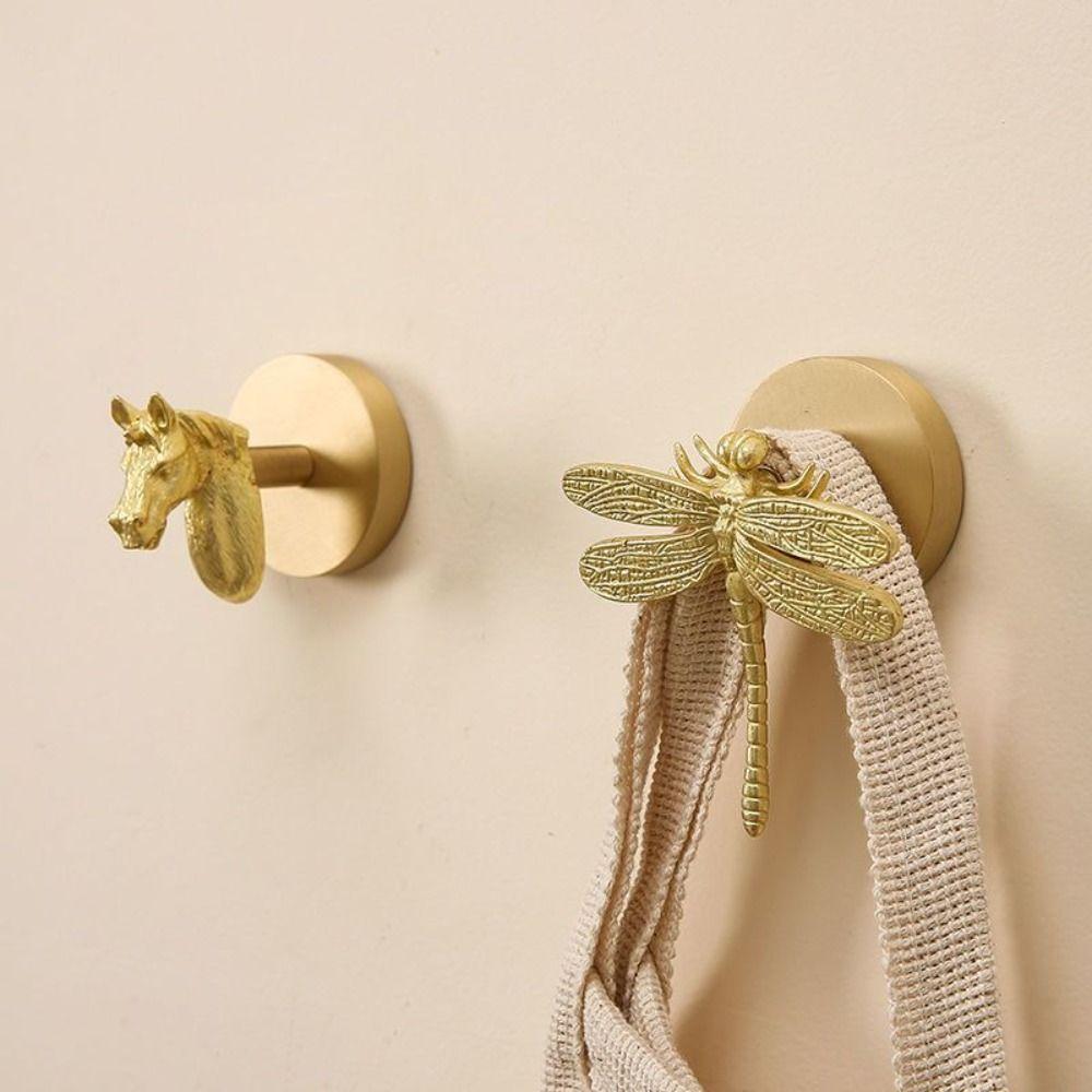 High-Quality Brass Brass Wall Hooks Durable Construction Wall Mounted Hangers Home Decoration
