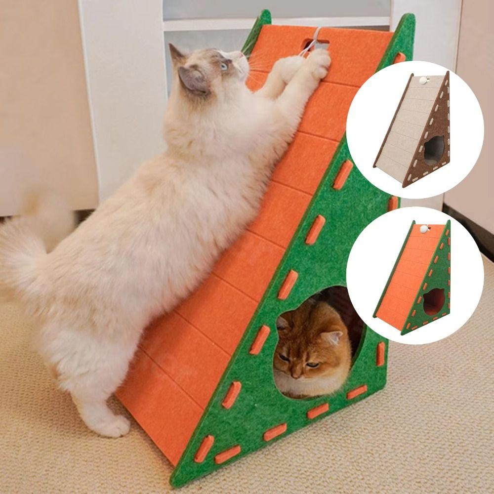Wear-resistant Cat Scratch Board Triangular Felt Cat Nest Double-layer Cat House  Kitten