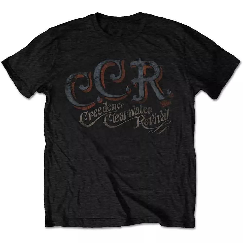 Хлопковая черная футболка с принтом группы Creedence Clearwater Revival, все размеры S-5XL