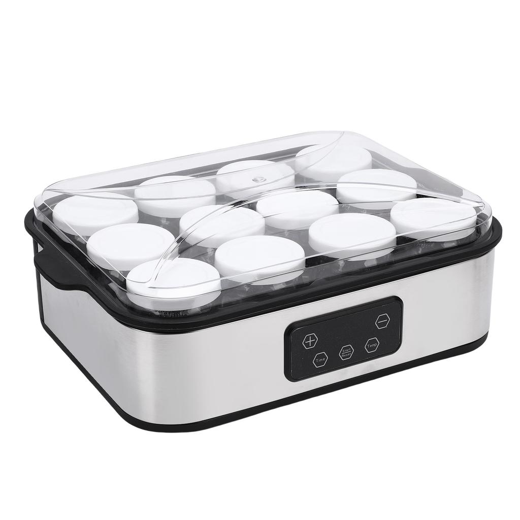 Электрическая машина для приготовления йогурта 0 48-часовой таймер Автоматическая машина для приготовления йогурта Постоянная температура с 12 шт. чашек по 180 мл