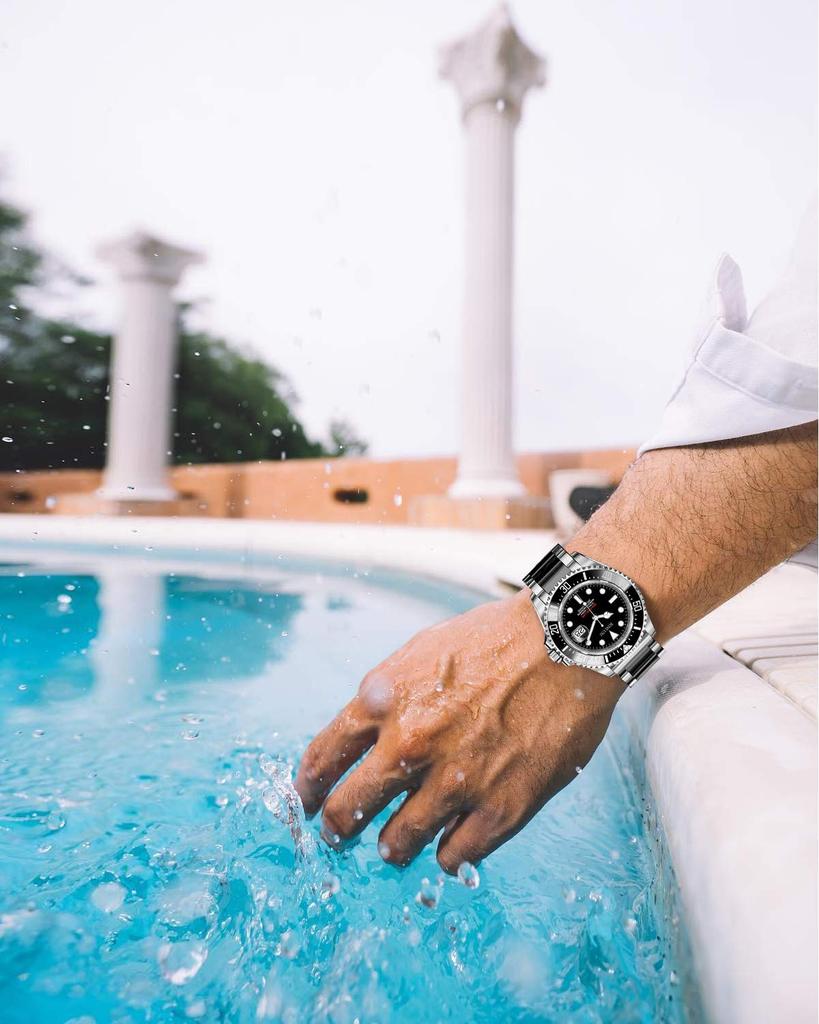 BINLUN Watch Band Stainless Steel Band Replacement Strap Polished Matte Brushed Solid Strap Silver and (Polished Black, 16mm)