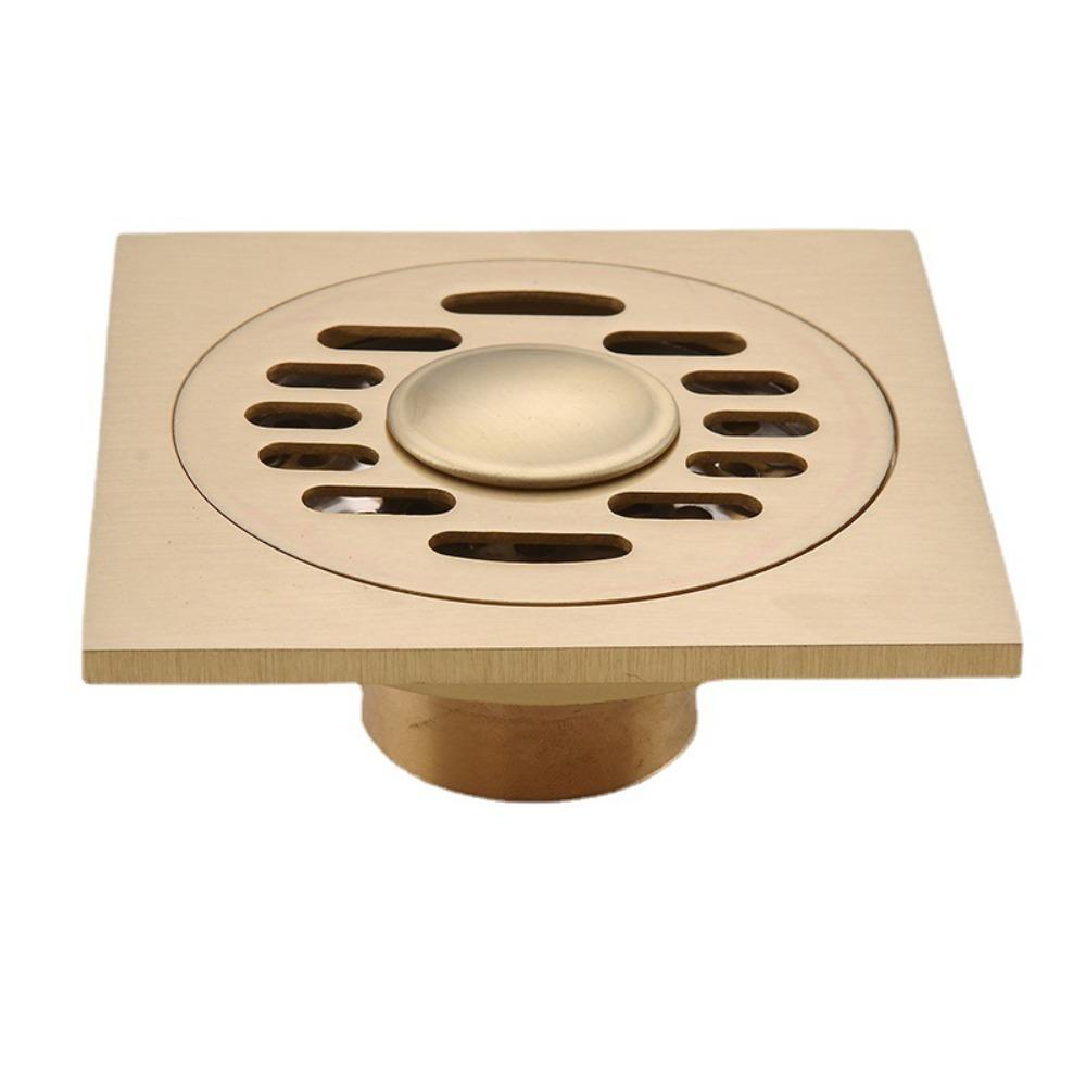 Anti-odor Square Shower Drain Brass Bathroom Drainage Convenient Floor Hair Catcher Laundry Floor