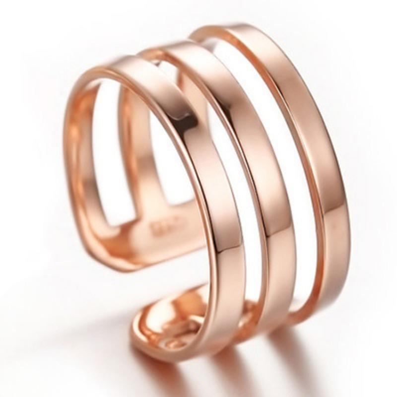 Кольцо для пары «Темперамент» для женщин, посеребренные модные кольца из розового золота для мужчин и женщин
