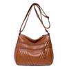 New Washed Leather Women's Bag Middle-aged Crossbody Shoulder Bag Soft Leather Multi-Pocket Slant Mother Bag