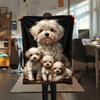 1Pc Cute Puppy Print Flannel Blanket, High quality Comfortable for All Seasons, Home Decor, Warmth and Comfort, Perfect for Christmas Gifts