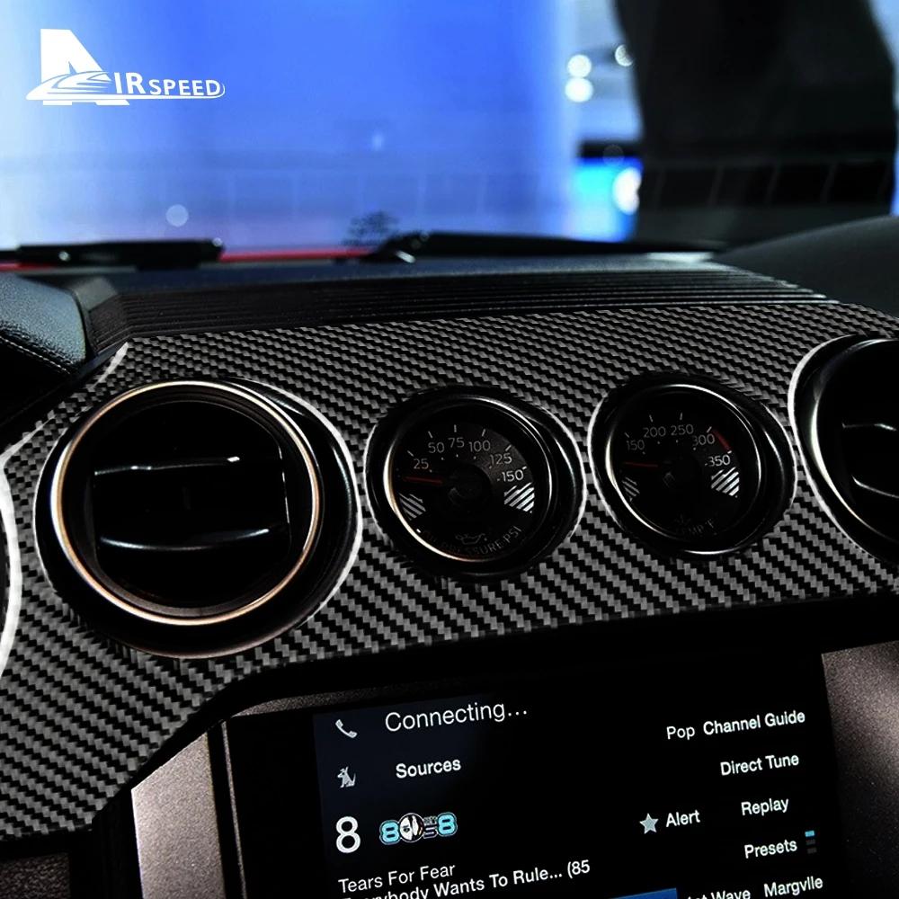 Наклейка для Ford Mustang 2015-2022 из настоящего углеродного волокна, крышка приборной панели автомобиля, панель приборов, внутренняя отделка, авто с правым рулем и левым рулем