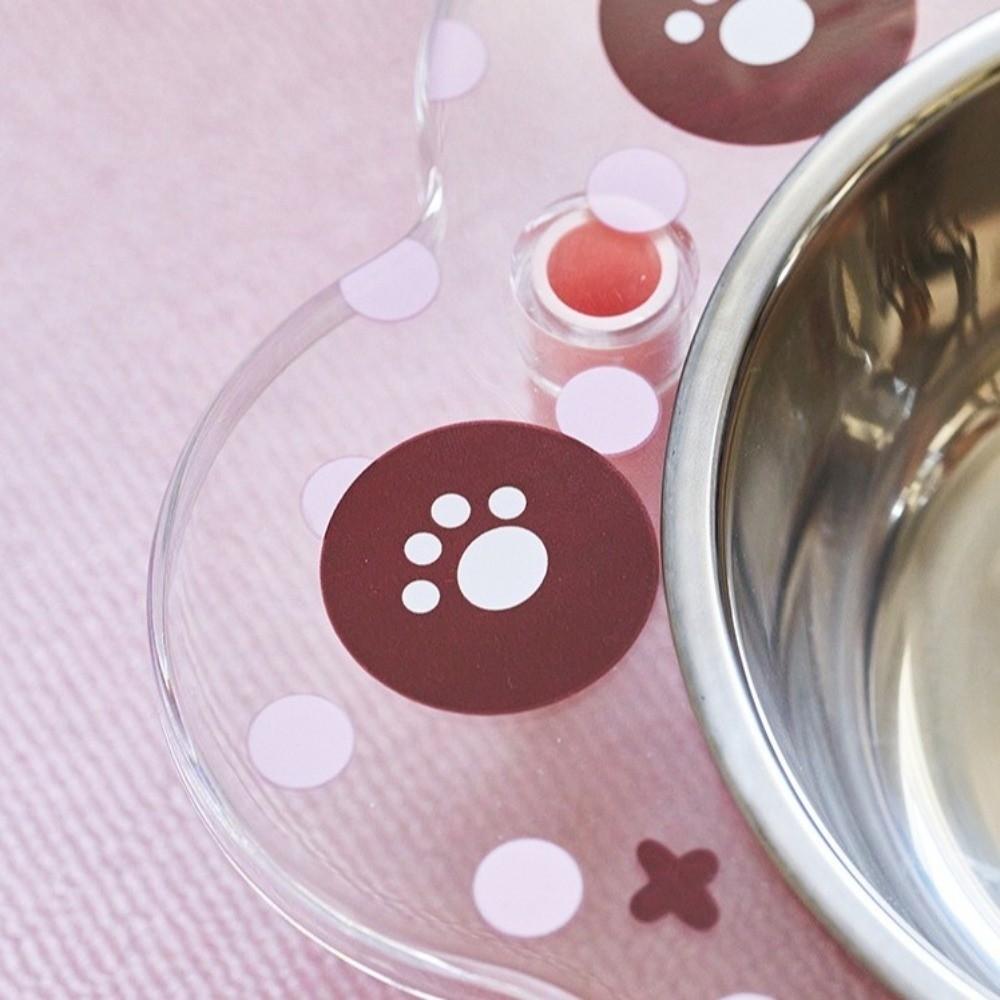 Stainless Steel Pet Feeding Bowl Flower Shape Dog Water Bowl Neck Protection Bowl Indoor Use