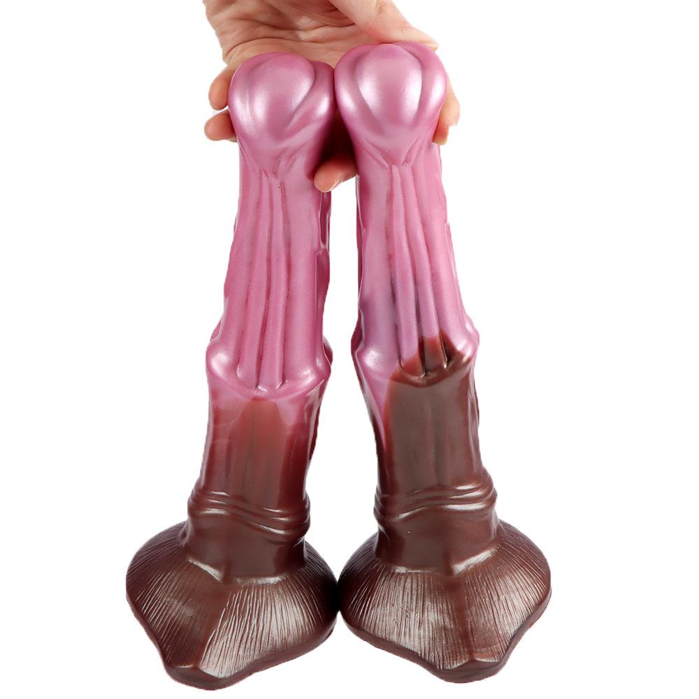 Дильдо в виде лошадиного члена, жидкий силикон, игрушка для взрослых для женщин, реалистичный дизайн животного, стимулятор точки G, БДСМ