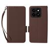 For ZTE Blade A35/Blade A55 Case with Wrist Strap Litchi Texture PU Leather Wallet Phone Cover