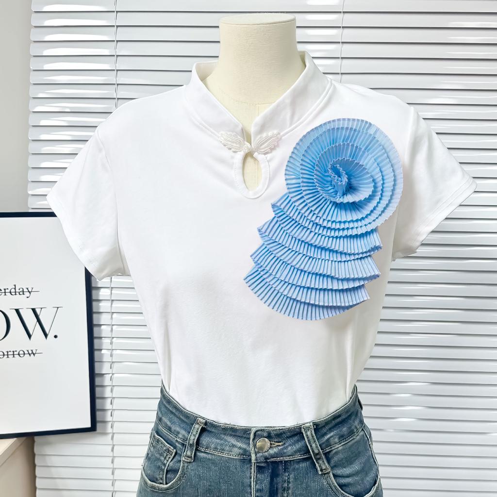 Нежный многоцветный шифоновый цветок многослойная плиссированная тканевая наклейка крафт цветок свадебное платье платье топ декоративные аксессуары