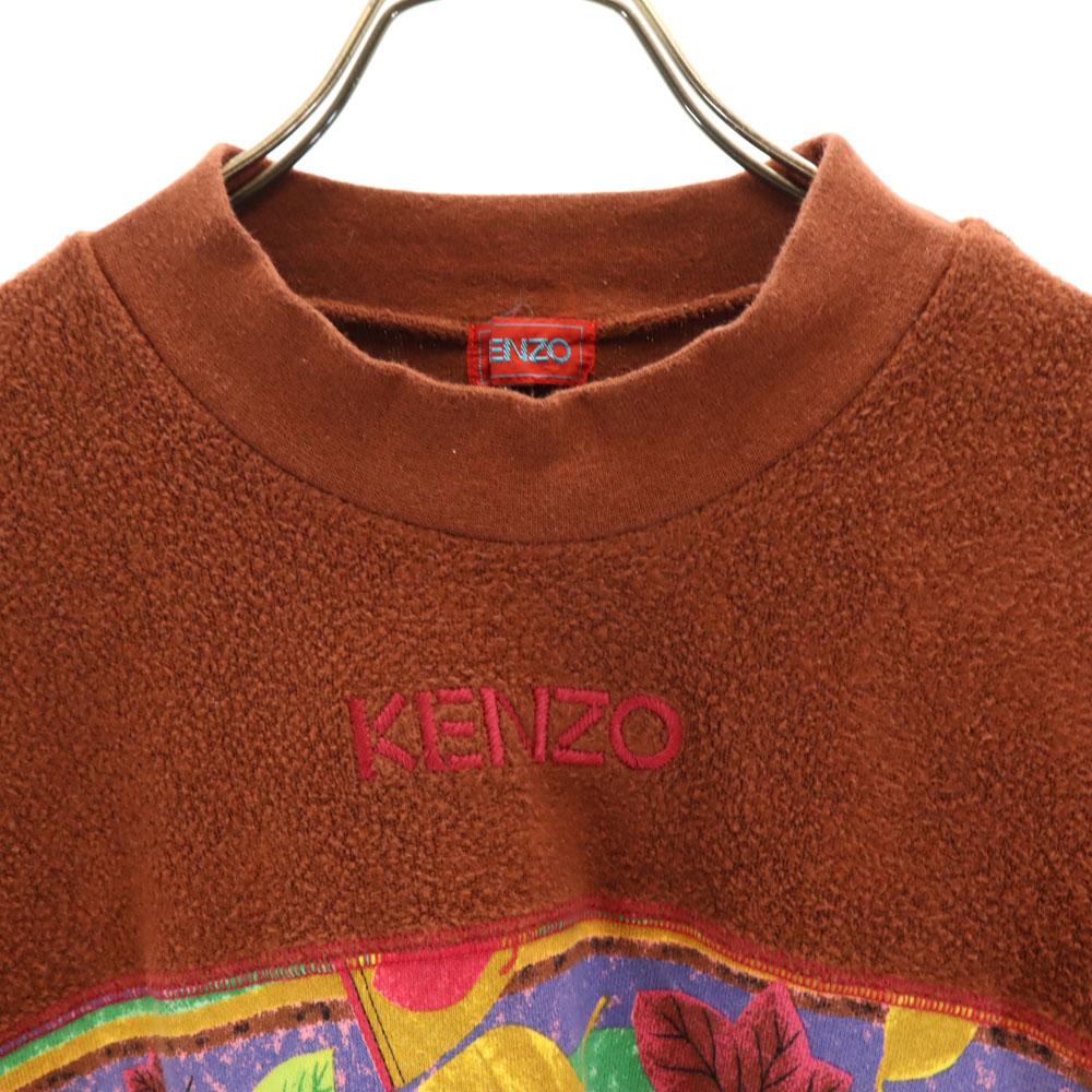 Kenzo 90-е Старый свитшот с переключающимся принтом по всей поверхности 150 Оранжевый Детский Б/У