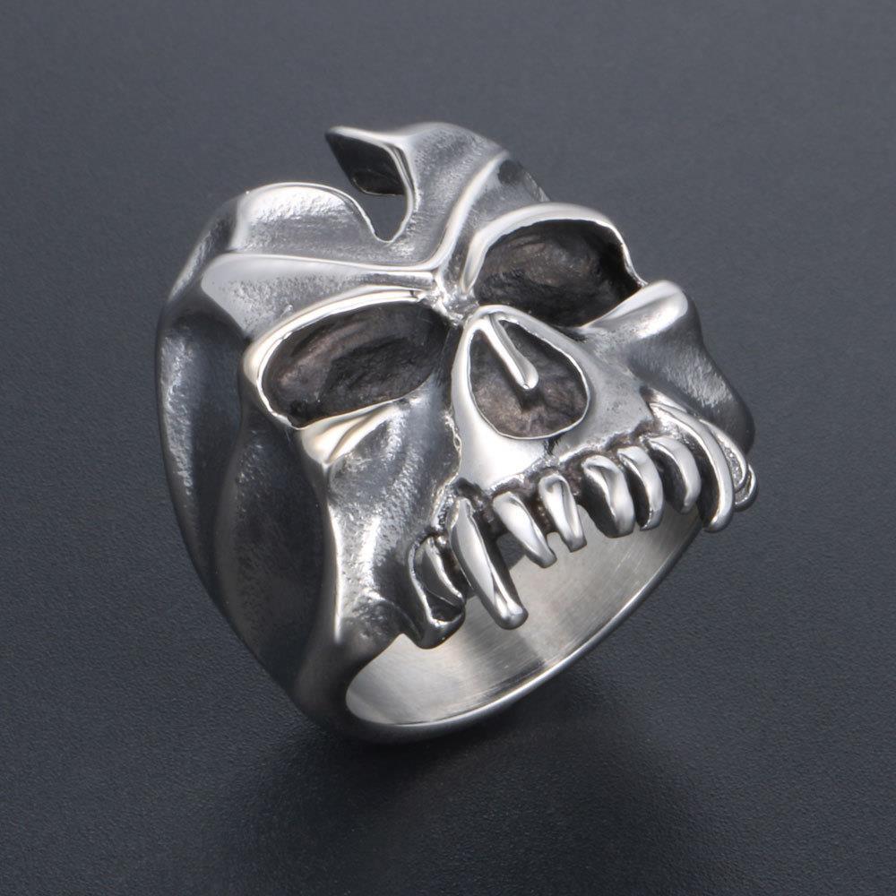 European and American Retro Exaggerated Jewelry Halloween Monster Skull Ring Men's Domineering Ring