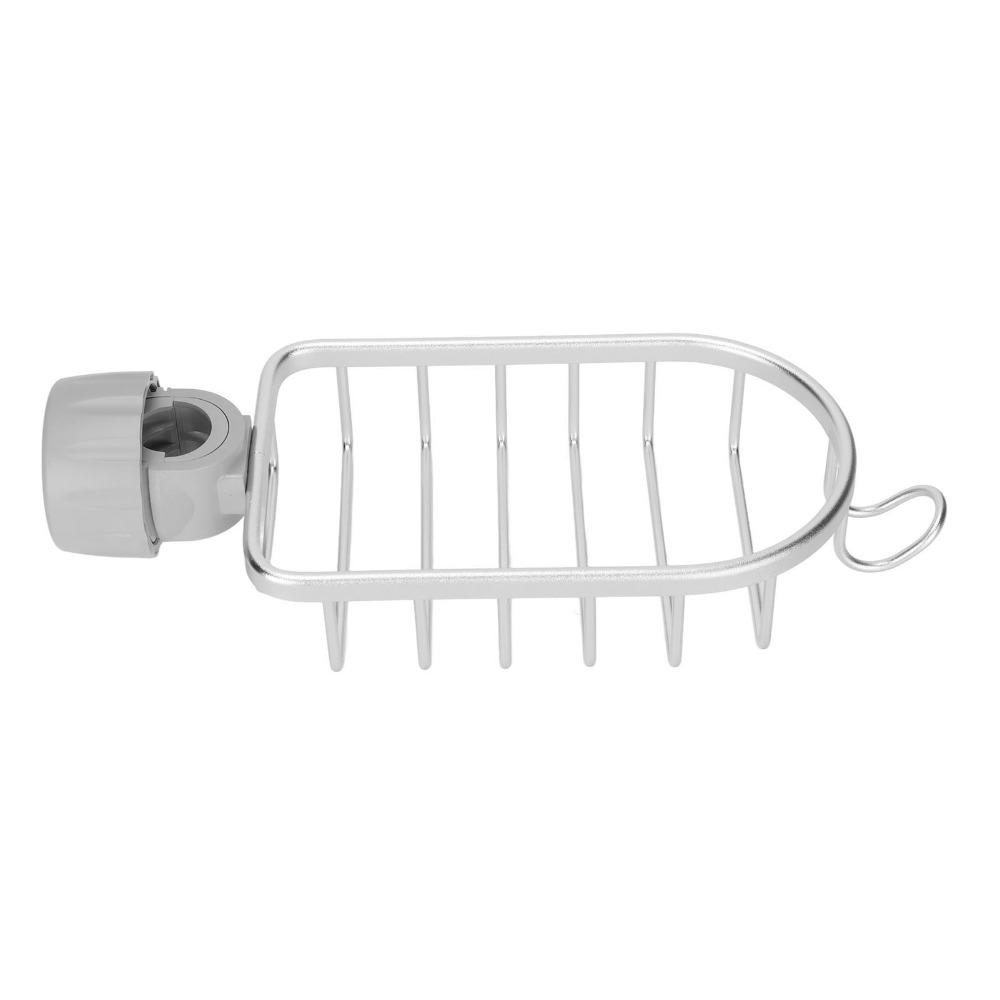 Adjustable Sponge Drainer Rack Aluminum and Plastic Sink Drainer Basket Home Kitchen Bathroom