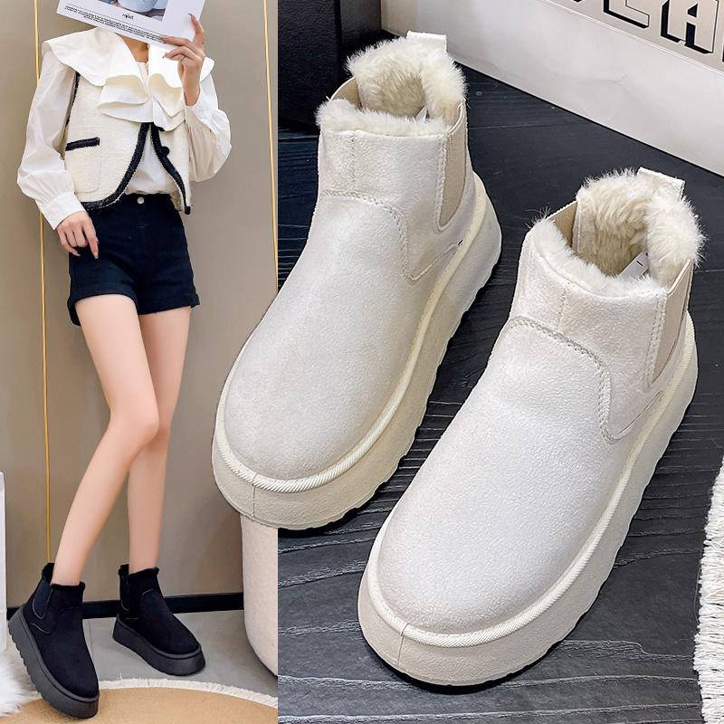 New Winter Women's Boots High-top Snow Boots Thickened Plush Warm Simple and Versatile Comfortable Cotton Shoes