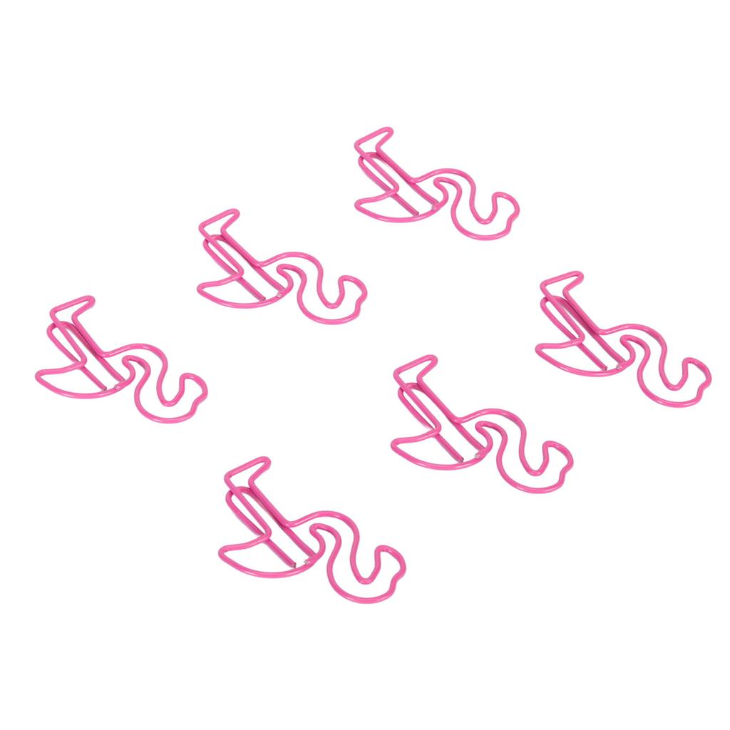 100pcs Paper Clips Prevent Slip Cute Flamingo Shaped Small Bookmark Paperclips for Paper Document Pink