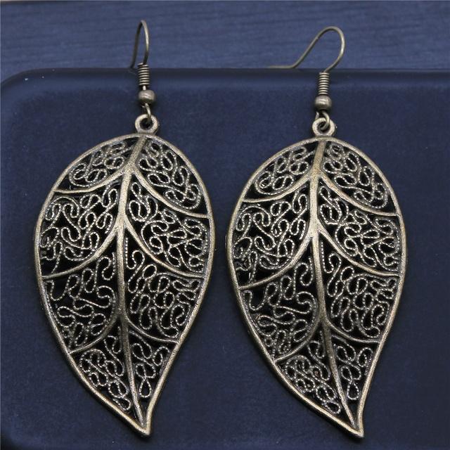 Винтажные простые старинные серебряные серьги-подвески в виде ветки клевера для женщин и девушек в подарок