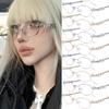 Новая модная маленькая овальная оправа для очков с бриллиантами для женщин, металлическая, с защитой от синего света, японский ретро, для чтения, Y2K, очки