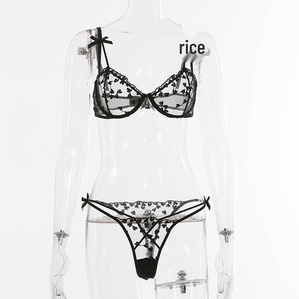 2021 Кружевной комплект нижнего белья с вышивкой в виде сердца на косточках для женщин